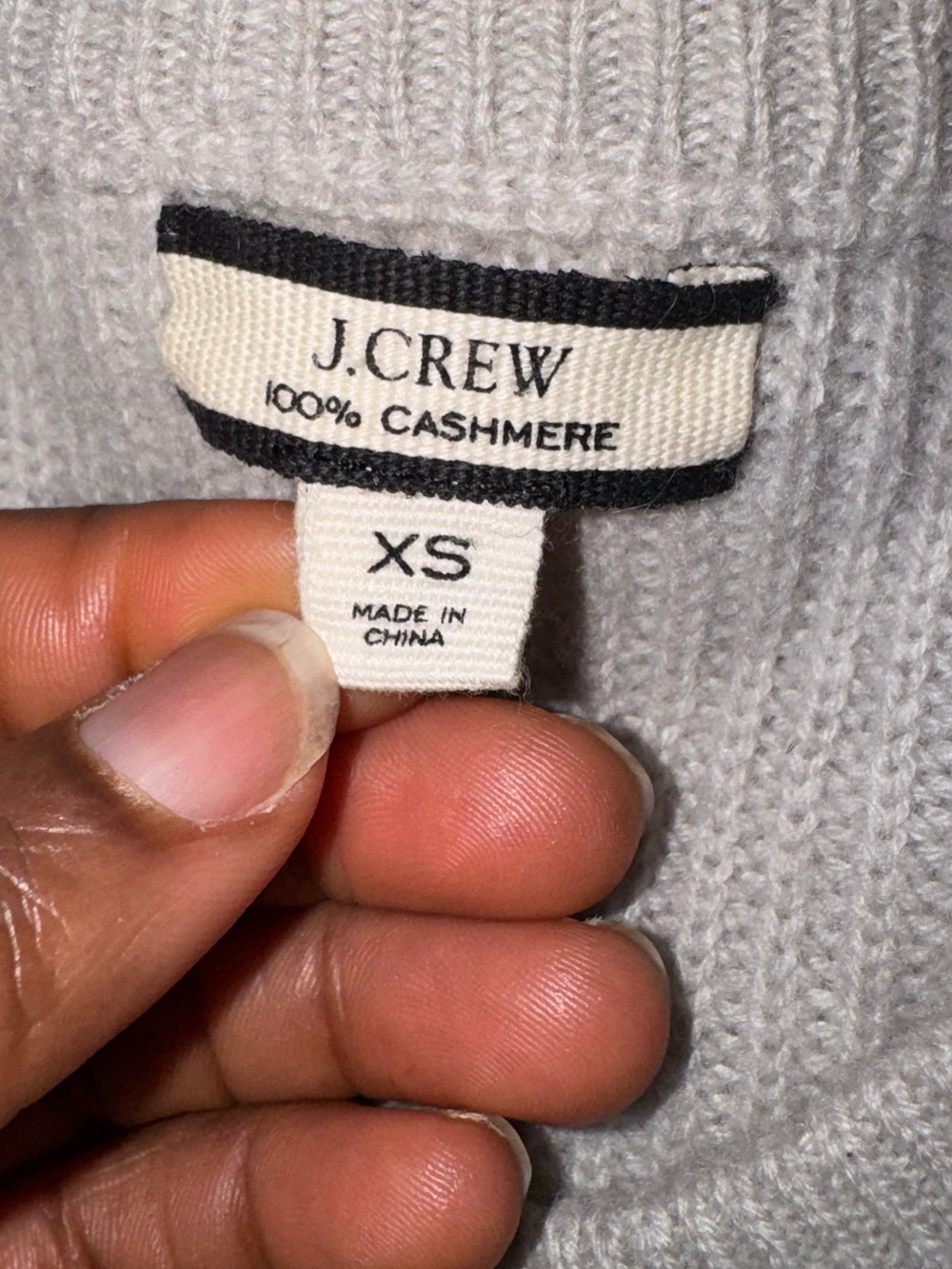 J. Crew Cashmere Light Gray Ribbed Button-Front Cardigan - Picture 6 of 10